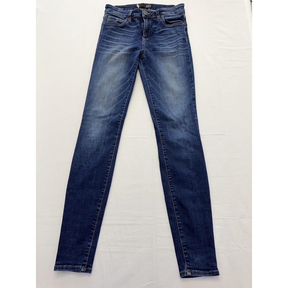 KUT From The Kloth Mia High Rise Skinny Jeans Womens 2‎ Blue Distressed 29x30